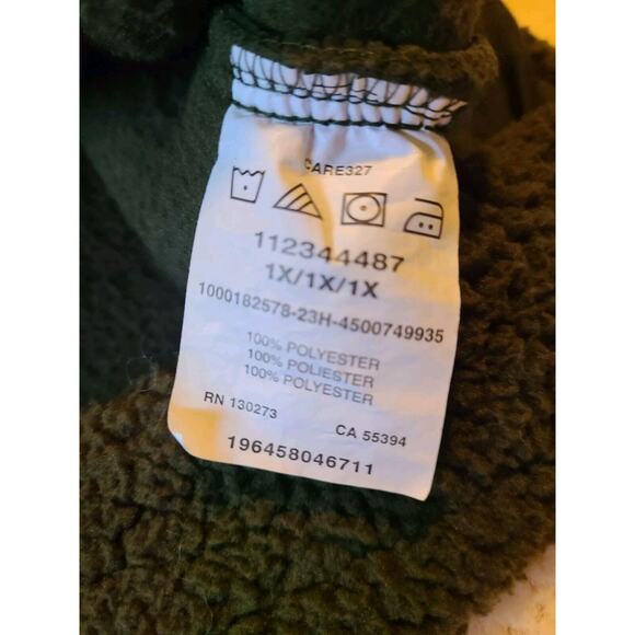 Lee Plus Size Fleece V Neck Cardigan Size 1x Green - Picture 6 of 8